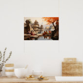 Vrouwen op het zomerlandgoed van Raja Poster (Keuken)