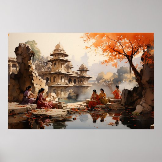 Vrouwen op het zomerlandgoed van Raja Poster (Voorkant)