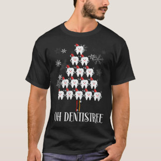 Vrouwen op tandsteen - grappige kerstboom tandheel t-shirt
