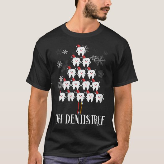 Vrouwen op tandsteen - grappige kerstboom tandheel t-shirt (Voorkant)