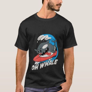Vrouwen op walvis v hals t-shirt