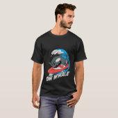 Vrouwen op walvis v hals t-shirt (Voorkant volledig)