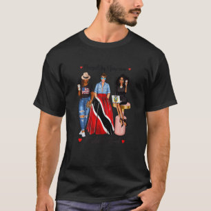 Vrouwen Opgegroeid In Amerikaans Trinidad Bloed Zw T-shirt