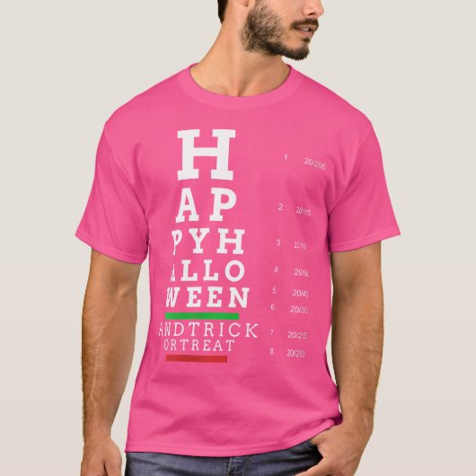 Vrouwen Optometrist Halloween Eye Chart - Optometr T-shirt (Voorkant)