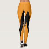 Vrouwen Oranje II High Waisted Leggings (Achterkant)