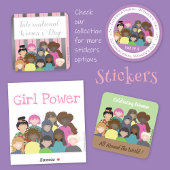 Vrouwen over de hele wereld vieren vierkante sticker