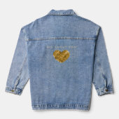 Vrouwen Oversized Denim Jacket: Gouden Hart Denim Jacket (Achterkant)