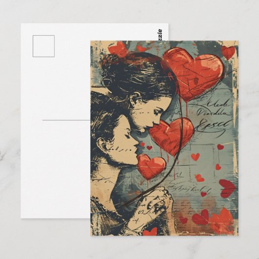 Vrouwen Paar LGBTQ Valentijnsdag Briefkaart (Voorkant / Achterkant)
