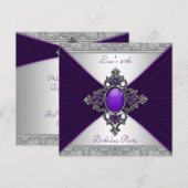 Vrouwen Paarse 40ste verjaardagsfeest Kaart (Voorkant / Achterkant)