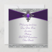 Vrouwen Paarse 40ste verjaardagsfeest Kaart (Achterkant)