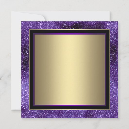 Vrouwen Paarse en gouden maskerade partij Kaart (Achterkant)