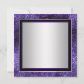 Vrouwen Paarse en zilveren verjaardag Masquerade P Kaart (Achterkant)