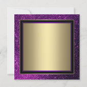 Vrouwen Paarse gouden maskerade feestuitnodigingen Kaart (Achterkant)