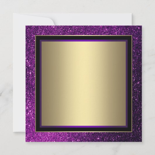 Vrouwen Paarse gouden maskerade feestuitnodigingen Kaart (Achterkant)