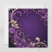 Vrouwen Paarse Gouden Schoen Verjaardagsfeest Kaart (Achterkant)