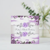 Vrouwen Paarse Lavendel Rozen 50ste Verjaardag Par Kaart (Staand voorkant)