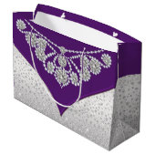 Vrouwen Paarse Silver Grey Diamond Princess Groot Cadeauzakje (Achterkant Gekanteld)