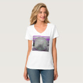 Vrouwen Paarse Sprankelende Bal Fotografie T-Shirt (Voorkant volledig)