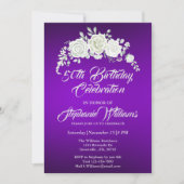 Vrouwen  Paarse Witte Roos 50ste Verjaardag Kaart (Voorkant)