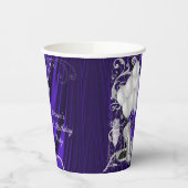 Vrouwen Paarse Zilveren Verjaardagsfeestje Papier  Papieren Bekers (Links)