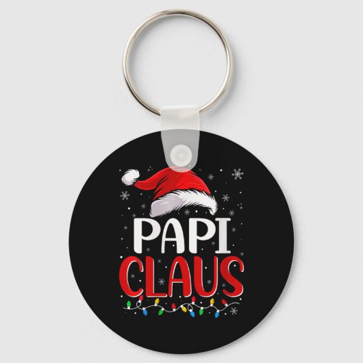Vrouwen Papi Claus Kerstverlichting Matching Famil Sleutelhanger (Voorkant)