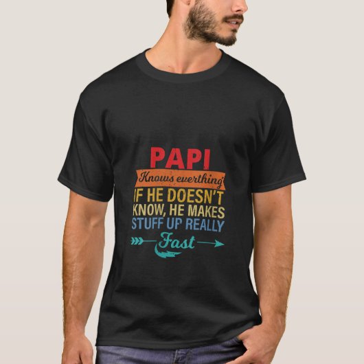 Vrouwen Papi weet alles van opa's dag T-shirt (Voorkant)