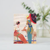 Vrouwen Parasols en Greyhound Briefkaart (Staand voorkant)