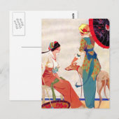 Vrouwen Parasols en Greyhound Briefkaart (Voorkant / Achterkant)