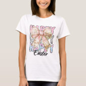 Vrouwen Pastel Happy Easter Coquette Bow T-shirt (Voorkant)
