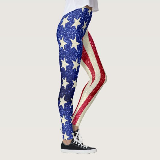 Vrouwen Patriottische Leggings, Amerikaanse vlag g Leggings (Rechts)