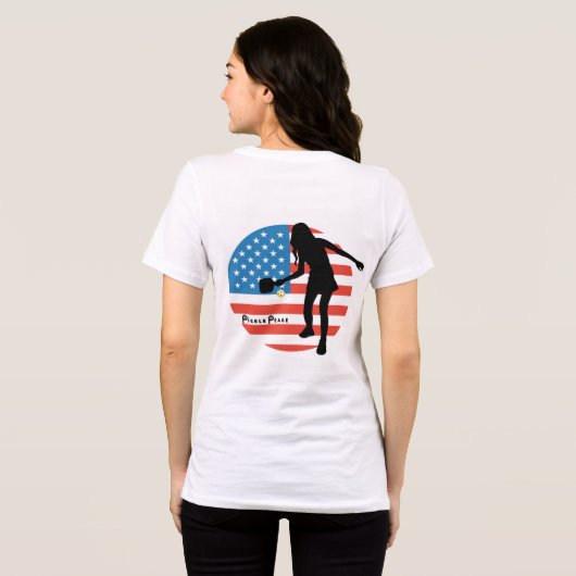 Vrouwen Patriottische Pickleball T-Shirt van Pickl (Achterkant volledig)