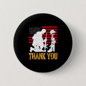 Vrouwen Patriottische Soldaat Knielen Battlefield  Ronde Button 5,7 Cm (Voorkant)