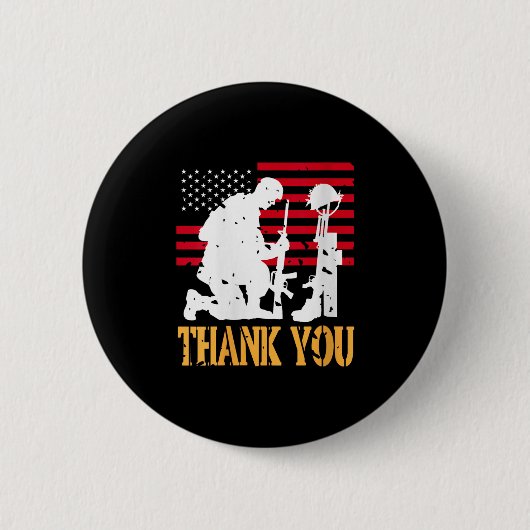 Vrouwen Patriottische Soldaat Knielen Battlefield  Ronde Button 5,7 Cm (Voorkant)