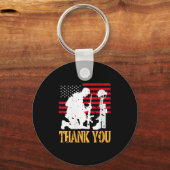 Vrouwen Patriottische Soldaat Knielen Battlefield  Sleutelhanger (Voorkant)
