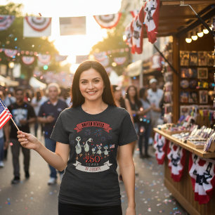 Vrouwen Patriottische VS 250 Jaar Vrijheid GANZEN Tri-Blend Shirt