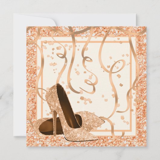 Vrouwen Peach en Cream verjaardagsfeestje Kaart (Achterkant)