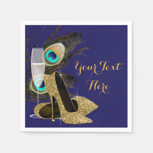 Vrouwen Peacock verjaardagsfeestje Servetten