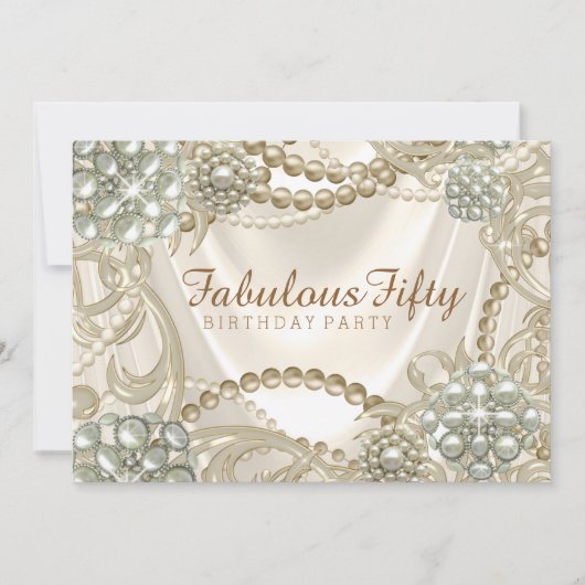 Vrouwen Pearl verjaardagsfeest Kaart (Voorkant)