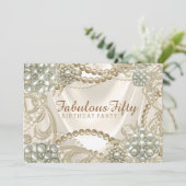 Vrouwen Pearl verjaardagsfeest Kaart (Staand voorkant)