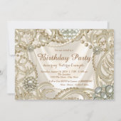 Vrouwen Pearl verjaardagsfeest Kaart (Achterkant)