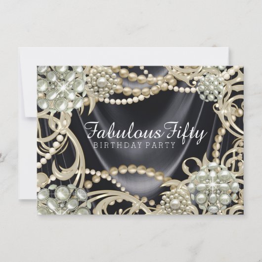 Vrouwen Pearl verjaardagsfeest Kaart (Voorkant)