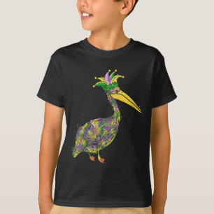 Vrouwen Pelican Beads Mardi Gras Festival New Orle T-shirt