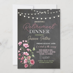 Vrouwen Pensioen Diner Party Roze Bloemen Kaart