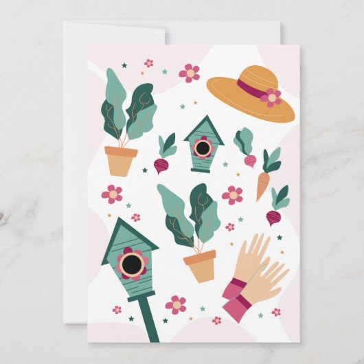 Vrouwen Pensioen Diner Party Tuinieren Kaart (Achterkant)