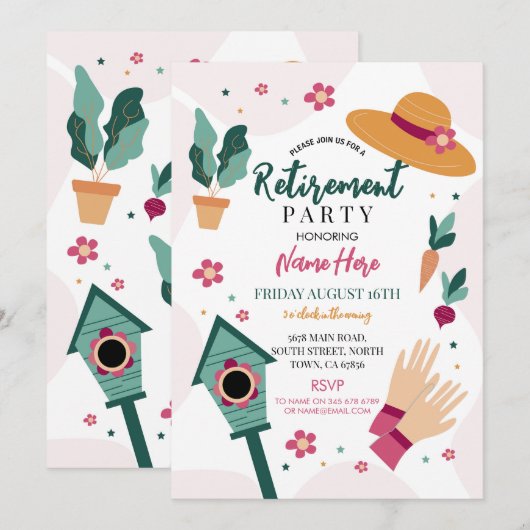 Vrouwen Pensioen Diner Party Tuinieren Kaart (Voorkant / Achterkant)