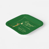 Vrouwen Pensioen Golf Party Classic Groen Gouden Papieren Bordje (Gebogen)
