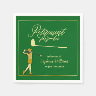 Vrouwen Pensioen Golf Party Classic Groen Gouden Servet