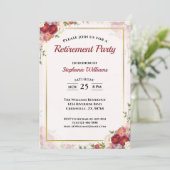 Vrouwen Pensioen Party Elegant Bloemen Boeket Kaart (Staand voorkant)