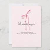 Vrouwen Pensioen Party Elegant Roze Boog Kaart (Achterkant)