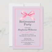Vrouwen Pensioen Party Modern Elegant Roze Boog Kaart (Voorkant)